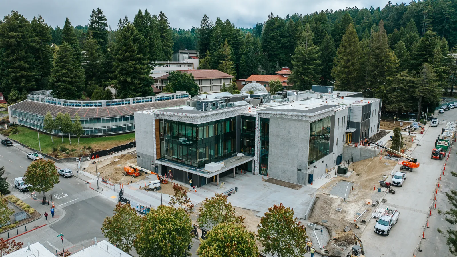 New academic building under construction, aerial progress documentation. Drone Photography and Videography by Tex Kelly Productions, serving Williams, Arizona.