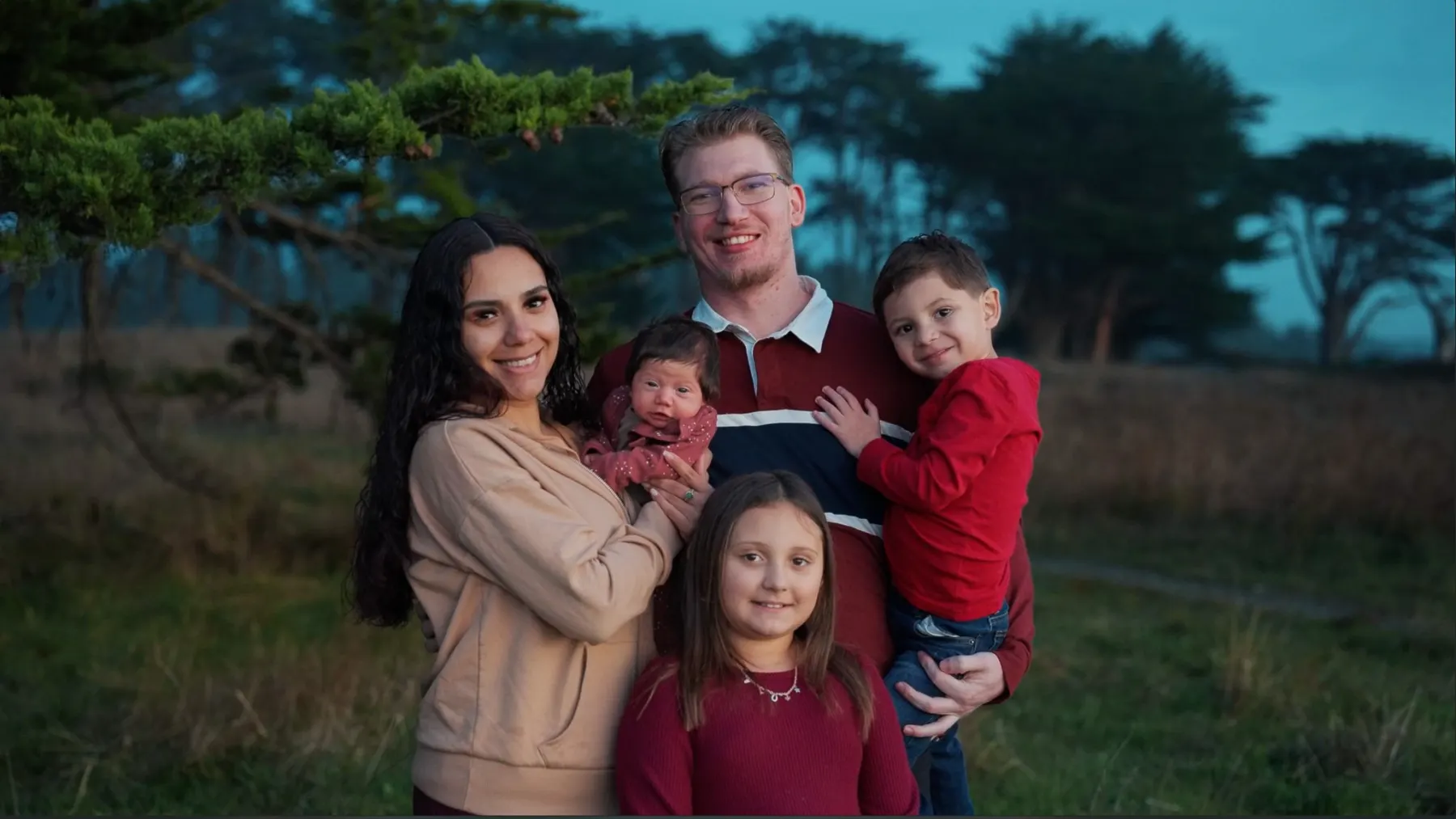 Multi-generation family portrait in natural North Coast light