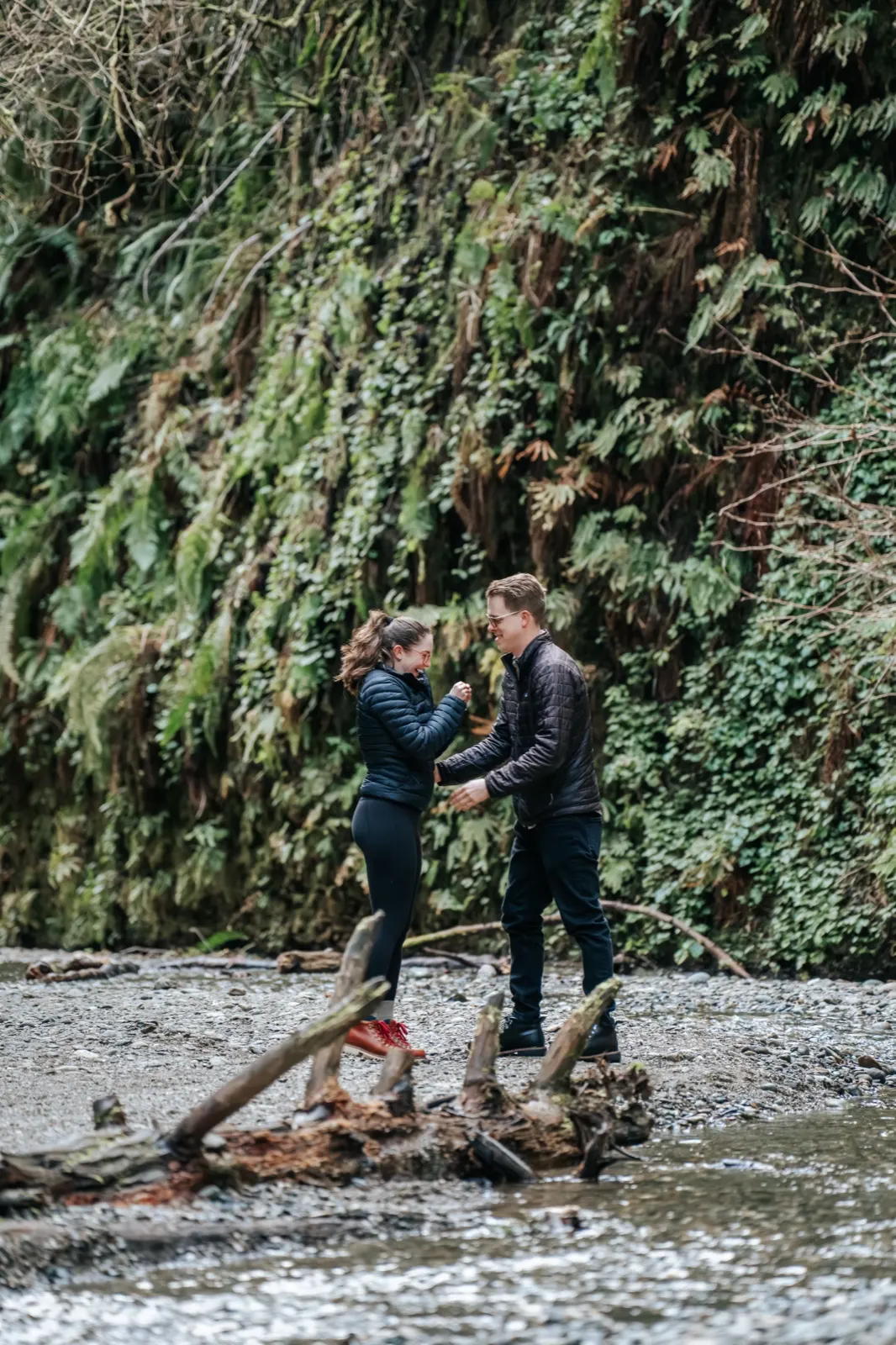 Grant and his fiancée standing together after the proposal