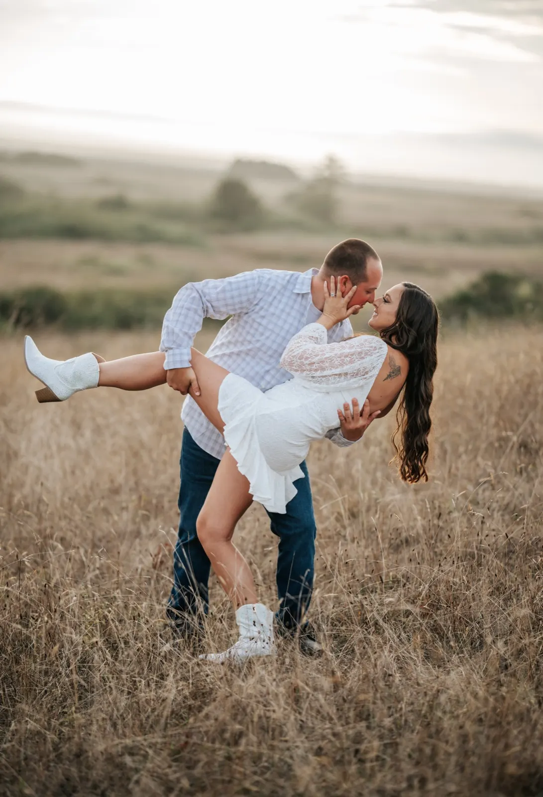 Branden and Haley in a candid engagement moment