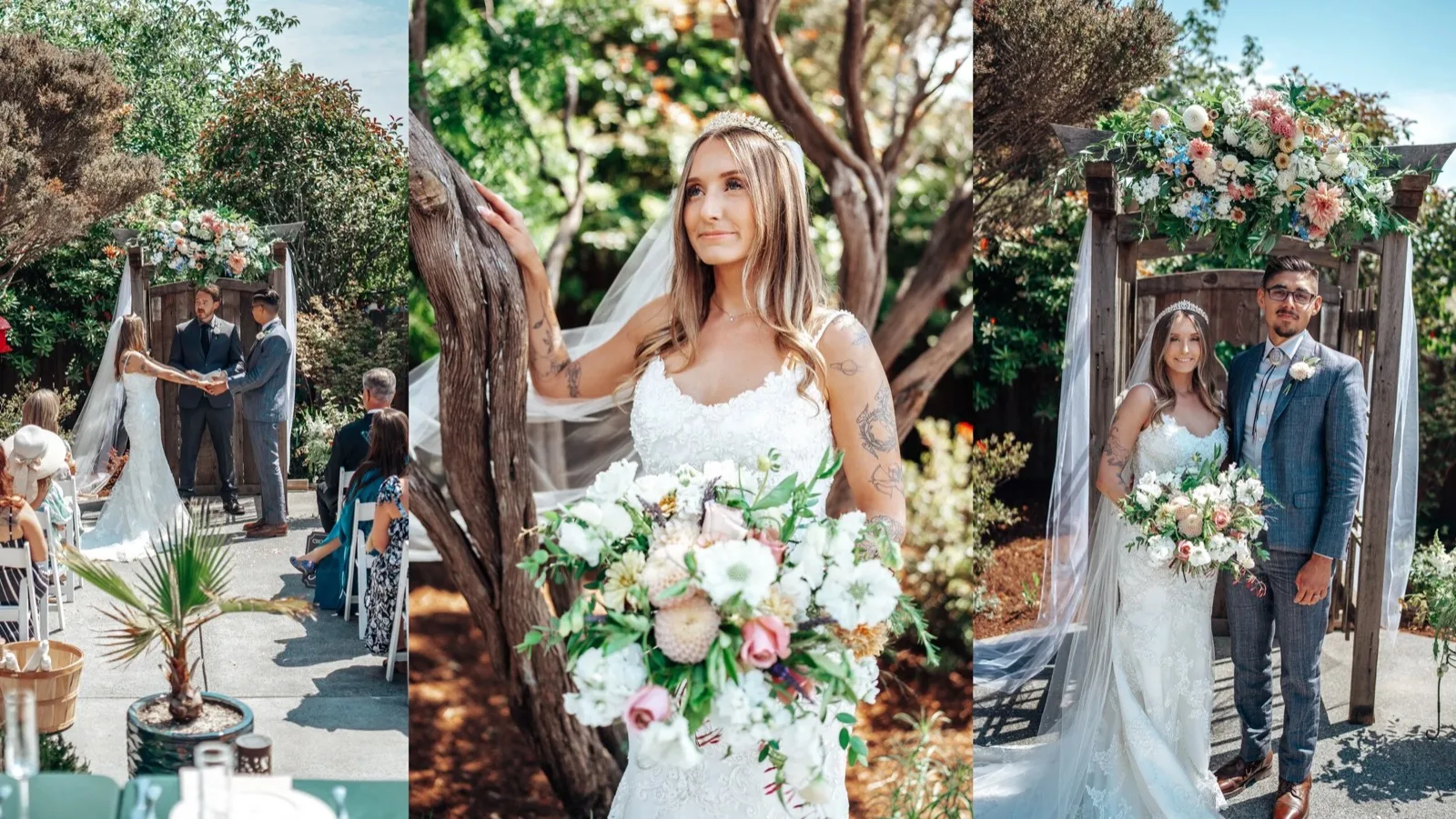 Bridal portrait at a backyard ceremony. Humboldt County wedding photographer