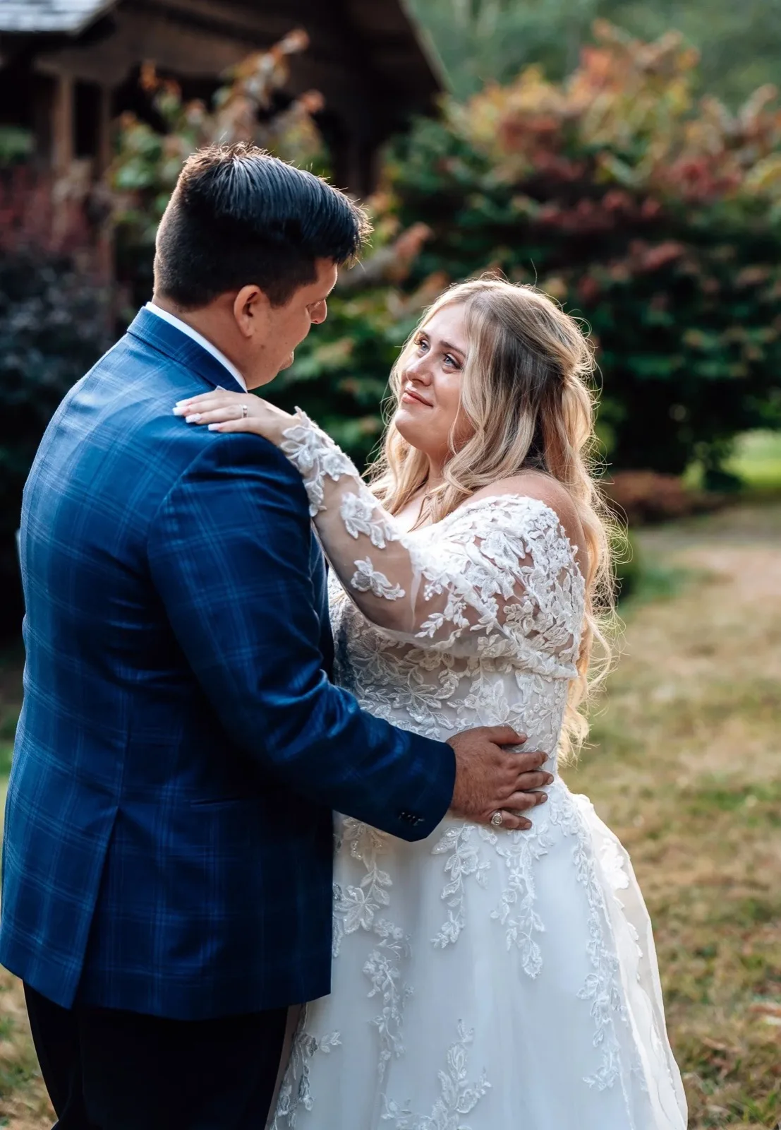 Bride at a wedding celebration moment. Humboldt County wedding photography